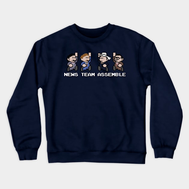 8 Bit Anchorman News Team Assemble Crewneck Sweatshirt by NerdShizzle